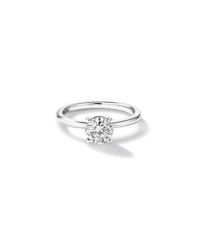 Bague de Fiançailles Solitaire en Diamant Rond Brillant 1,00 Carat TW en Or Blanc 14 kt