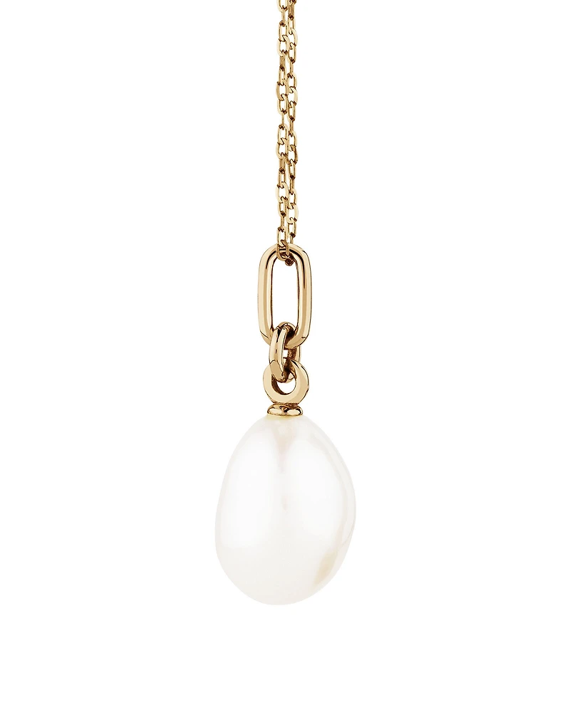 Pendentif en or jaune 10 K avec perle baroque d’eau douce de culture