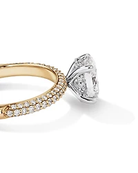 1.95 Carat TW Oval Cut Laboratory-Grown Diamond Solitaire Side Accent Engagement Ring in 14kt White Gold