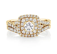 Bridal Set with 1.18 Carat TW of Diamonds in 14kt White Gold