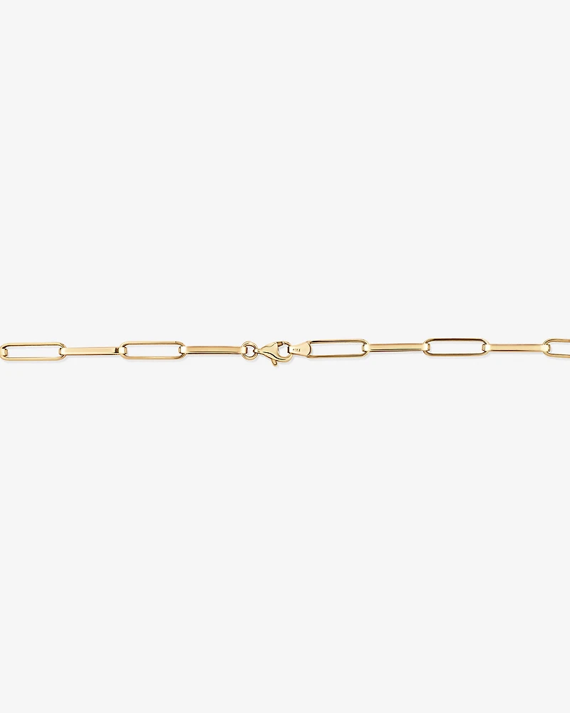 45cm (18”) 4.5mm Width Hollow Rectangular Link Chain in 10kt Yellow Gold