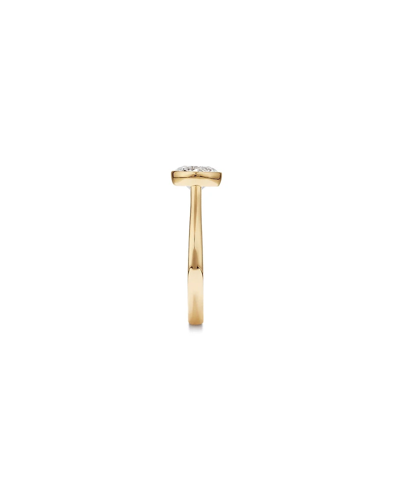 Bague de fiançailles solitaire sertie clos en diamant rond brillant de 1,25 carat TW, en or jaune 14 kt