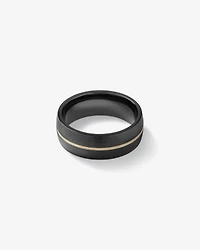 Ring in Black Titanium with Fine 10kt Yellow Gold Inlay