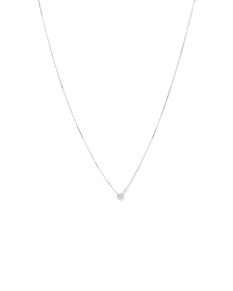 0.25 Carat TW Round Brilliant Diamond Bezel Set Pendant in 18kt Gold