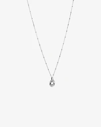 Sunray Open Circle Pendant Station Necklace in Sterling Silver