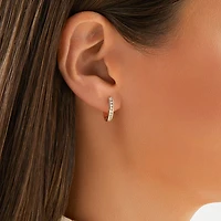 Huggie Earrings with 0.25 Carat TW of Diamonds in 10kt Rose Gold