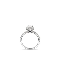 1.65 Carat TW Emerald Cut Diamond Pave Halo Engagement Ring in Platinum