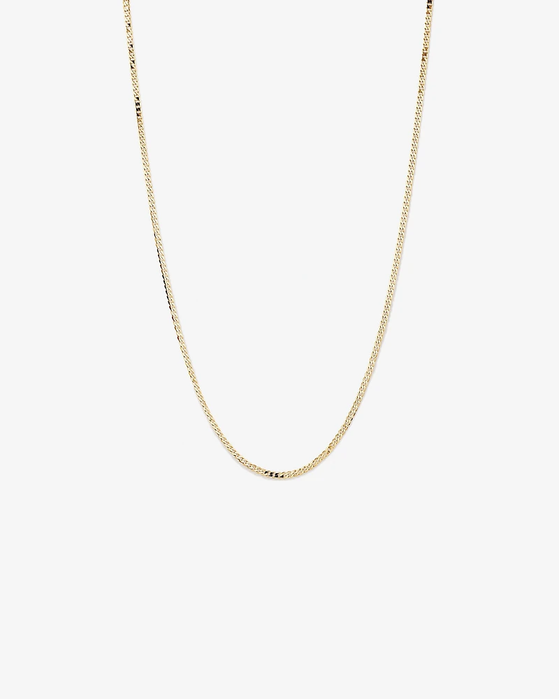 55cm (22") 3mm Width Solid Flat Bevelled Curb Chain in 10kt Yellow Gold