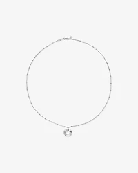 Sunray Open Circle Pendant Station Necklace in Sterling Silver