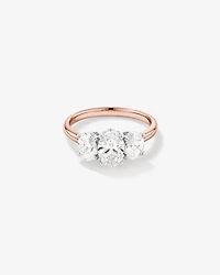 2 Carat Three Stone Oval Laboratory-Grown Diamond Engagement Ring In 14kt White Gold