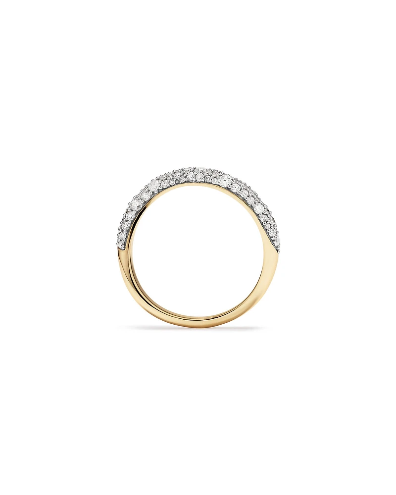 Carat TW Diamond Stardust Wave Ring in 10kt Yellow Gold