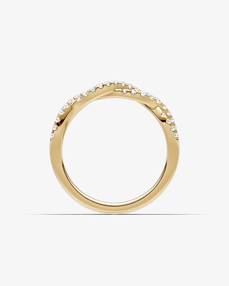 0.25 Carat TW Twist Diamond Wedding Ring in 14kt White Gold