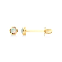 Stud Earrings with Opal in 10kt Gold