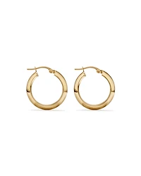 15mm Half Round Hoop Earrings in 10kt White Gold