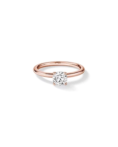 0,70 Carat Poids Total Bague De Fiançailles Solitaire En Diamant De Laboratoire Rond Brillant En Or Blanc 14 Carats