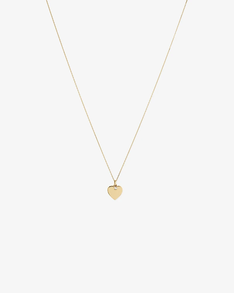 Diamond Charm Heart Pendant Necklace in 10kt Yellow Gold