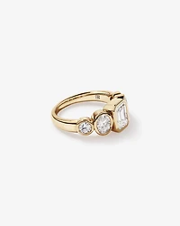 2.90 Carat TW Bezel Set 5 Stone Lab-Grown Diamond Engagement Ring in 14kt Yellow Gold
