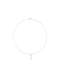 Oval Cultured Freshwater Pearl Dome Drop Stud Earrings and Pendant Necklace Set in Sterling Silver