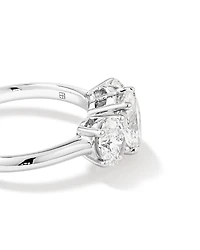 2 Carat Three Stone Oval Laboratory-Grown Diamond Engagement Ring In 14kt White Gold