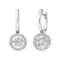 Pendants d'oreilles Everlight en or blanc 14 K avec diamants totalisant 1 ct