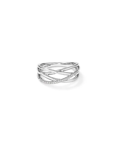 Bague en argent sterling à diamants totalisant 0,10 ct