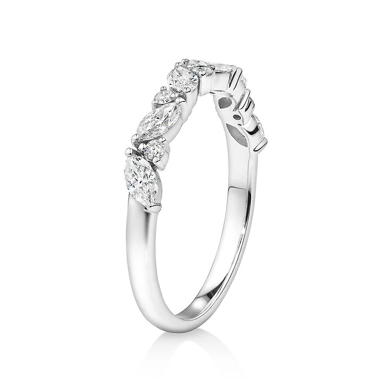 Wedding Ring with 0.56 Carat TW Diamonds in 14kt White Gold