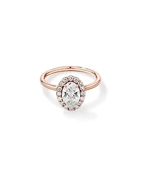1.46 Carat TW Oval Cut Laboratory-Grown Diamond Halo Engagement Ring in 14kt Rose and White Gold