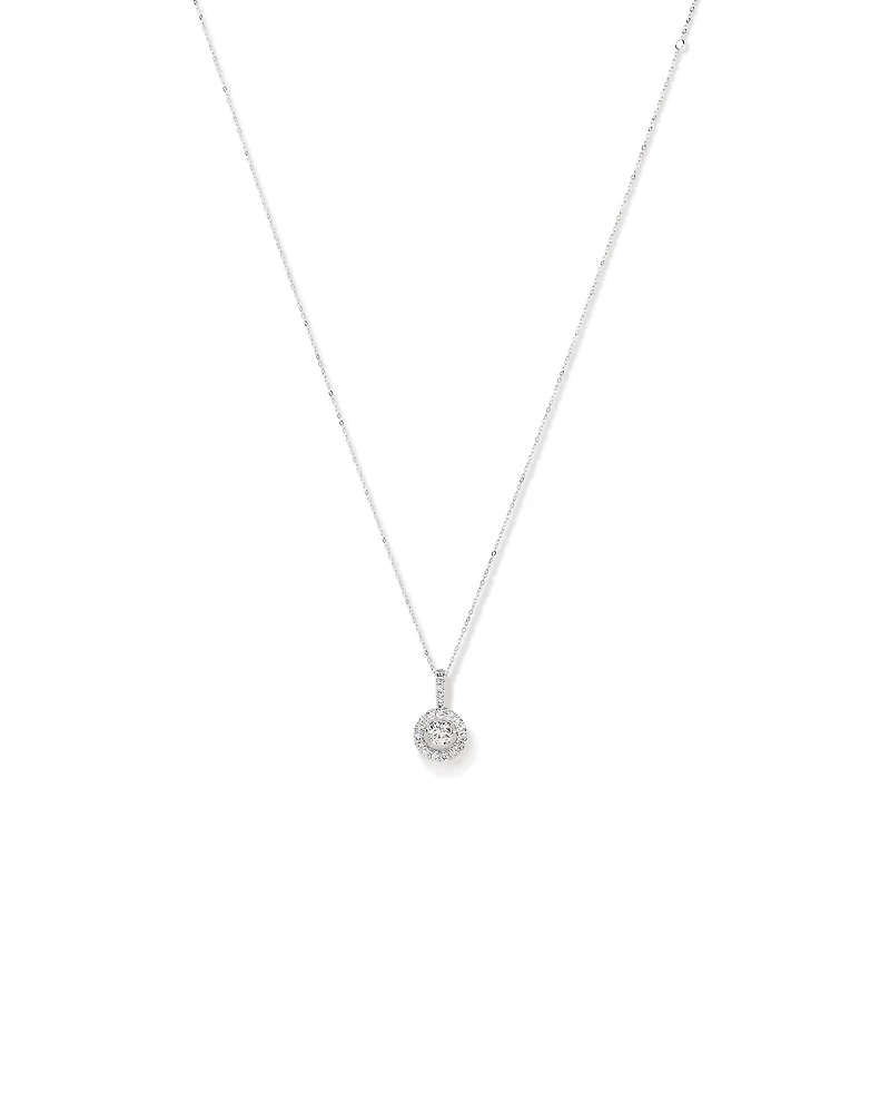 1.50 Carat TW Diamond Halo Everlight Pendant in 10kt White Gold