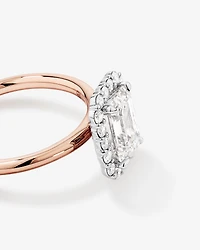 Carat TW Emerald Cut Laboratory-Grown Diamond Halo Engagement Ring in 14kt Yellow and White Gold