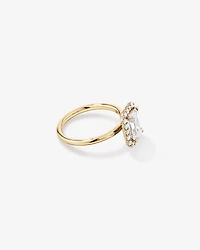 Carat TW Emerald Cut Laboratory-Grown Diamond Halo Engagement Ring in 14kt Yellow and White Gold