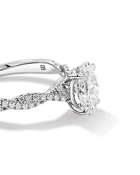 1.70 Carat TW Oval Cut Lab-Grown Diamond Twist Band Engagement Ring in 14kt White Gold
