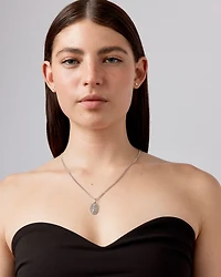 Pendentif ovale Sainte Madone en argent sterling