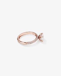 1.95 Carat TW Round Brilliant Laboratory-Grown Diamond Solitaire Side Accent Engagement Ring in 14kt White Gold
