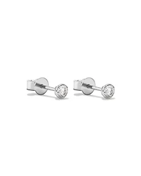 0.25 Carat TW Round Brilliant Diamond Solitaire Bezel Set Stud Earrings in 18kt White Gold