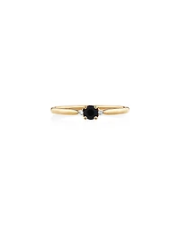 3 Stone Ring with Sapphire & Diamonds in 10kt Yellow Gold