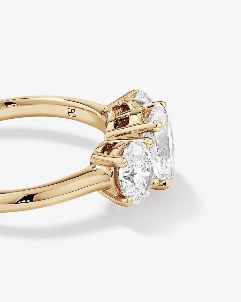 2 Carat Three Stone Oval Laboratory-Grown Diamond Engagement Ring In 14kt White Gold