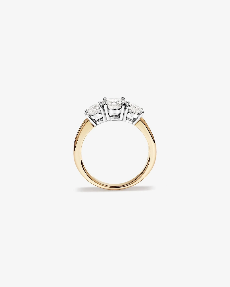 2.00 Carat TW 3 Stone Signature 101 Diamond Ring in 14kt Yellow & White Gold