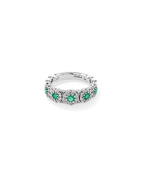 Bubble Ring with Emerald & 0.50 Carat TW of Diamonds in 14kt White Gold