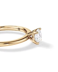 0,70 Carat Poids Total Bague De Fiançailles Solitaire En Diamant De Laboratoire Rond Brillant En Or Blanc 14 Carats