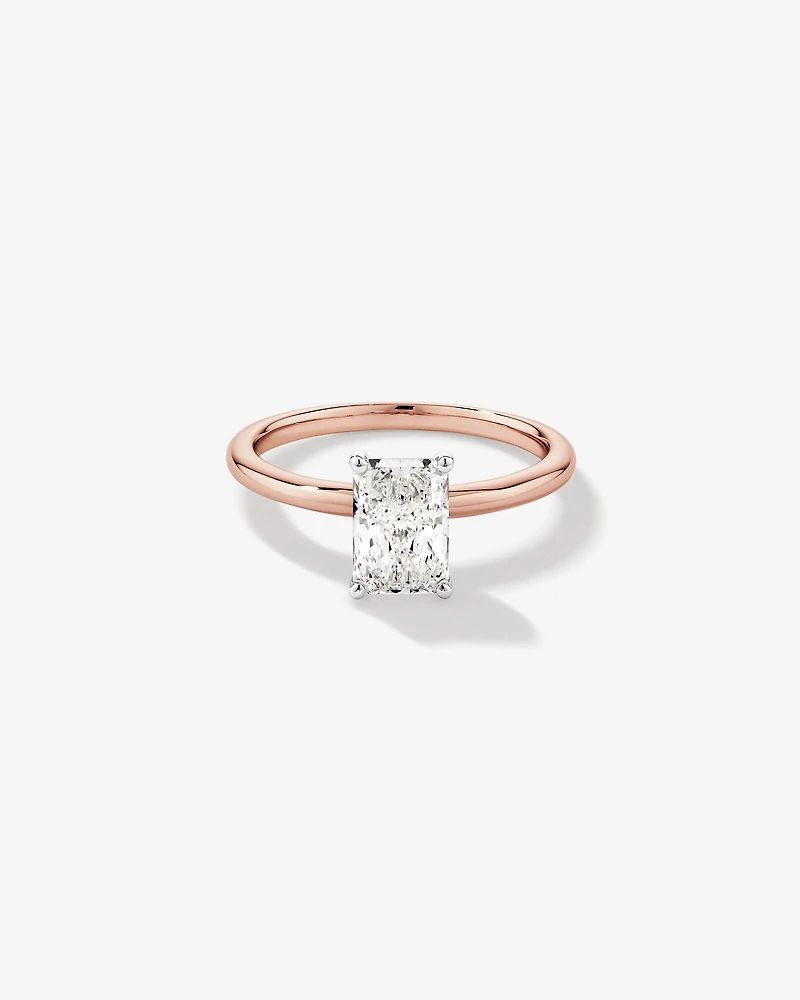 1.25 Carat TW Radiant Laboratory-Grown Diamond Solitaire Engagement Ring in 14kt White Gold