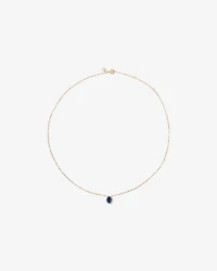 Oval Cut Blue Created Sapphire and Lab-Grown Diamond Halo Stud Earrings and Pendant Necklace Set in 10kt Yellow Gold and Rhodium