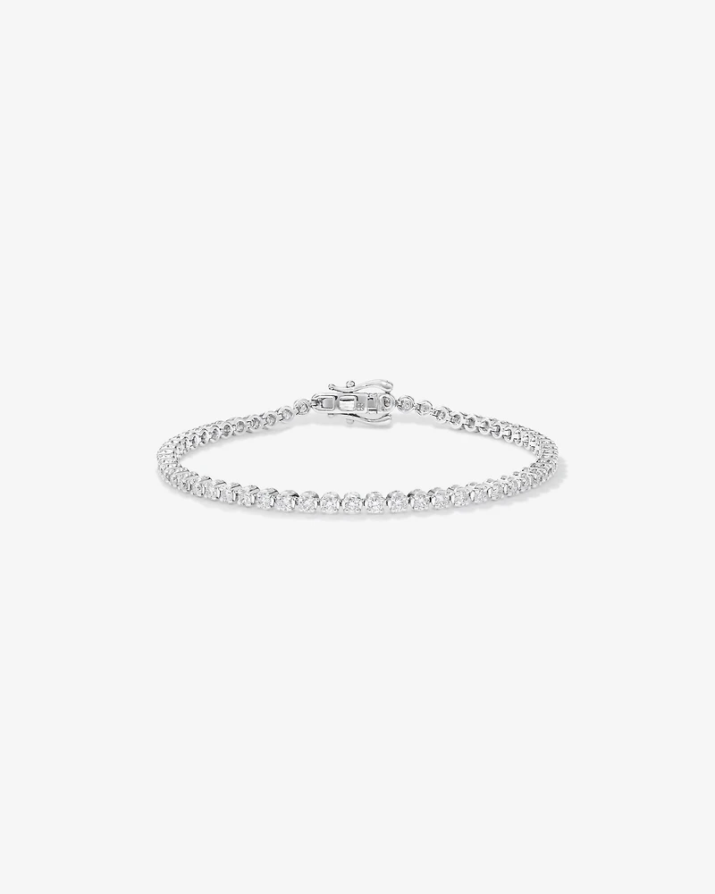 2.00 Carat TW Laboratory-Grown Diamond Tennis Bracelet in Sterling Silver