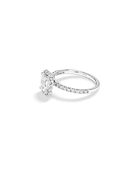 1.78 Carat TW Laboratory-Grown Diamond Emerald Cut Halo Ring in 14kt White Gold