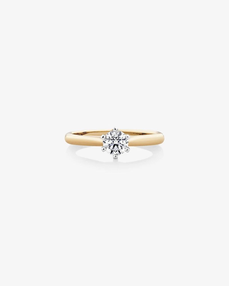Certified Solitaire Engagement Ring with a 0.50 Carat TW Diamond in 18kt White Gold