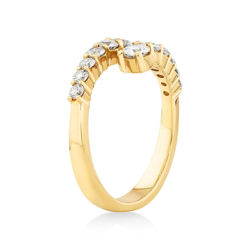 Bypass Ring with 1.00 Carat TW of Diamonds in 10kt Yellow Gold