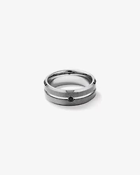 8mm Black Diamond Wedding Band Tungsten