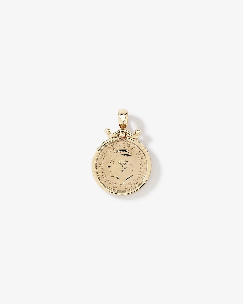 Full Sovereign Medallion Pendant in 10kt and 22kt Yellow Gold