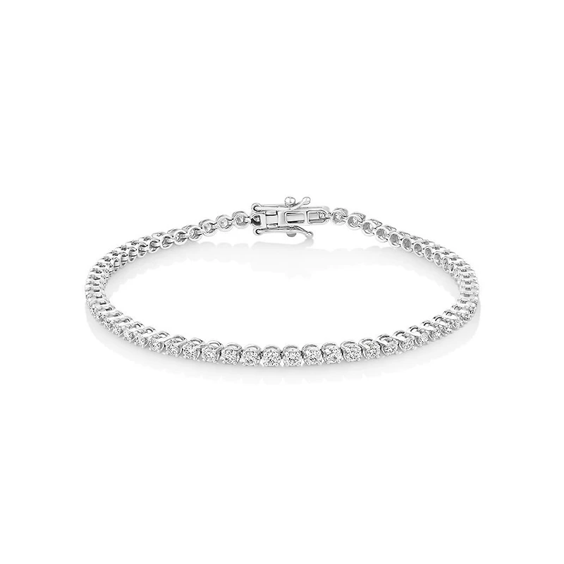 1,80 carat TW bracelet tennis avec diamants de laboratoire en or jaune 10 kt