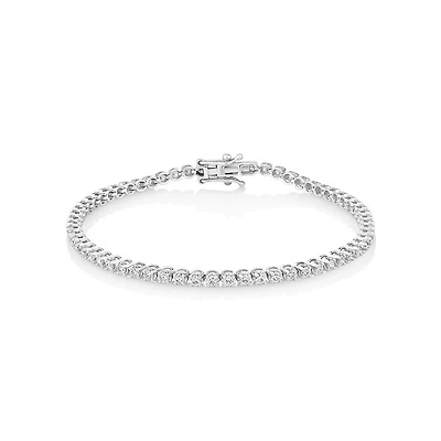 1,80 carat TW bracelet tennis avec diamants de laboratoire en or jaune 10 kt