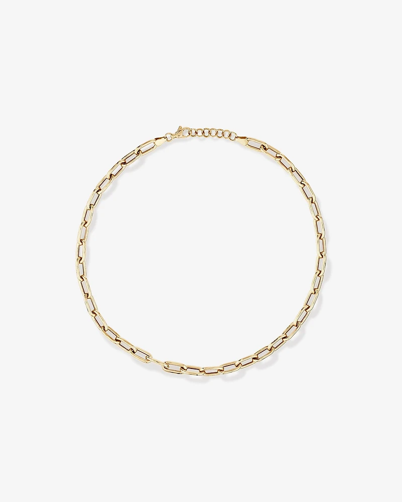 42.5cm Hollow Oval Paperclip Chain in 10kt Yellow Gold